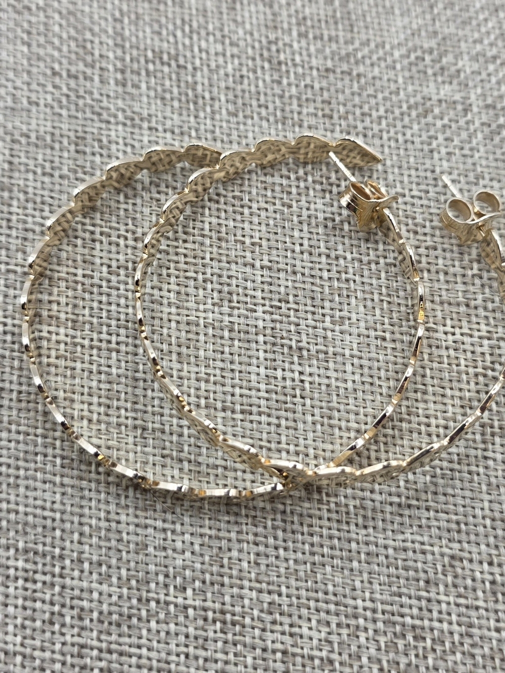 Vermeil Gold Heart Hoop Earrings